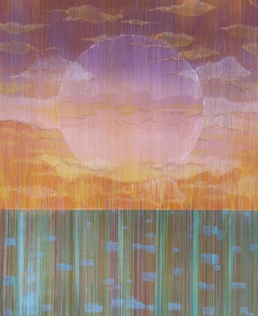 Schilderij getiteld "Le soleil se couche…" door Pati Guyot, Origineel Kunstwerk, Acryl