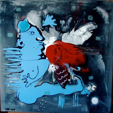 Peinture intitulée "art-pati-73-l-ange-…" par Pati Guyot, Œuvre d'art originale