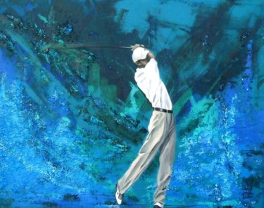 Peinture intitulée "Le golfeur" par Patricia Klimov, Œuvre d'art originale