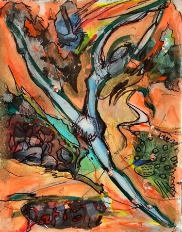 Peinture intitulée "Danse : Le Saut" par Patmoli, Œuvre d'art originale, Acrylique
