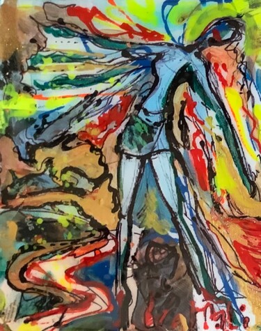 Malerei mit dem Titel "Danse : le rythme" von Patmoli, Original-Kunstwerk, Acryl