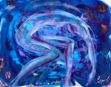 Pintura intitulada "Blue Dance" por Patmoli, Obras de arte originais, Acrílico
