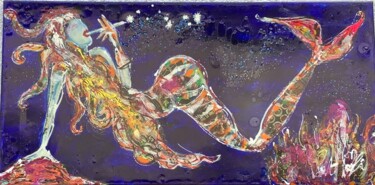 Pintura intitulada "Sirène" por Patmoli, Obras de arte originais, Acrílico