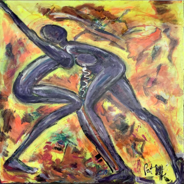 Painting titled "Danseurs au soleil" by Patmoli, Original Artwork, Acrylic