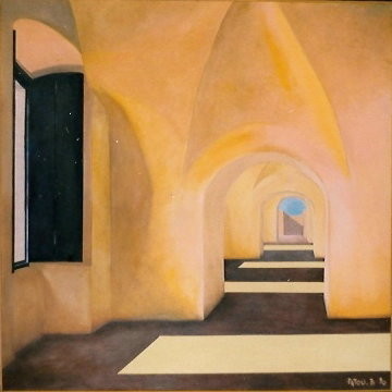 Peinture intitulée "abbaye" par Patou.B, Œuvre d'art originale