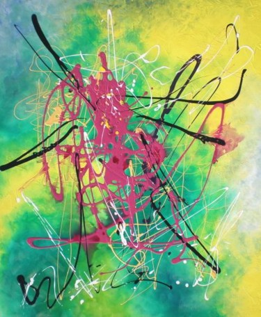 Malerei mit dem Titel "araignée" von Patou.B, Original-Kunstwerk