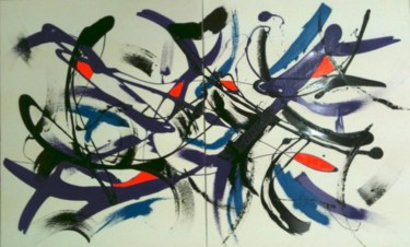 Painting titled "diptyque femme pres…" by Patou.B, Original Artwork