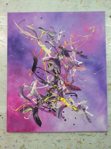 Peinture intitulée "danseuse spatiale" par Patou.B, Œuvre d'art originale, Huile