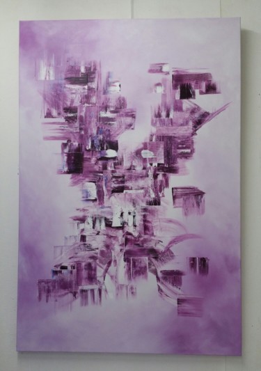Peinture intitulée "violet prismatique" par Patou.B, Œuvre d'art originale, Huile
