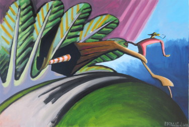 Pintura titulada ""Hop"" por Patou Deballon, Obra de arte original, Acrílico