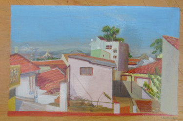 Painting titled ""De la terrasse" -…" by Patou Deballon, Original Artwork, Acrylic