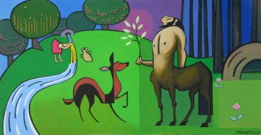 Schilderij getiteld ""Légende" - legend…" door Patou Deballon, Origineel Kunstwerk, Acryl