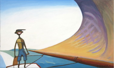 Painting titled ""Marin" - marinero…" by Patou Deballon, Original Artwork, Acrylic