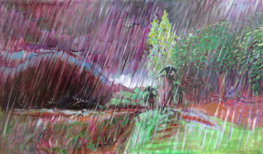 Pintura intitulada ""Averse" - lluvia -…" por Patou Deballon, Obras de arte originais, Acrílico