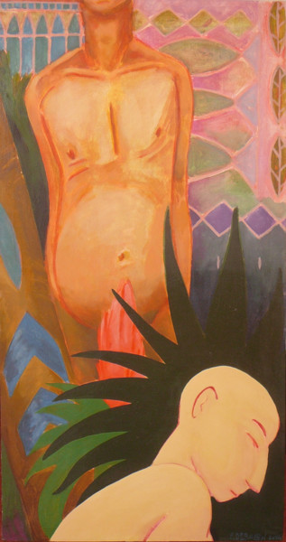 Painting titled ""Amis" - amigos - f…" by Patou Deballon, Original Artwork, Acrylic
