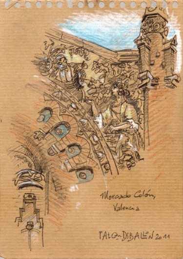 Drawing titled "Valencia 10" by Patou Deballon, Original Artwork, Pencil