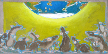 Pittura intitolato ""Rats" - ratas" da Patou Deballon, Opera d'arte originale, Acrilico