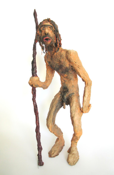Escultura titulada ""Homme préhistoriqu…" por Patou Deballon, Obra de arte original, Media mixtos
