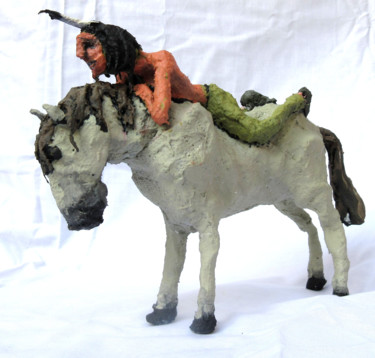 Escultura titulada ""Indien" - Indian -…" por Patou Deballon, Obra de arte original, Media mixtos