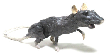 Sculpture titled ""Rat 2" - rata 2" by Patou Deballon, Original Artwork, Mixed Media