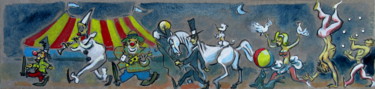 Painting titled ""Cirque 2"" by Patou Deballon, Original Artwork, Gouache