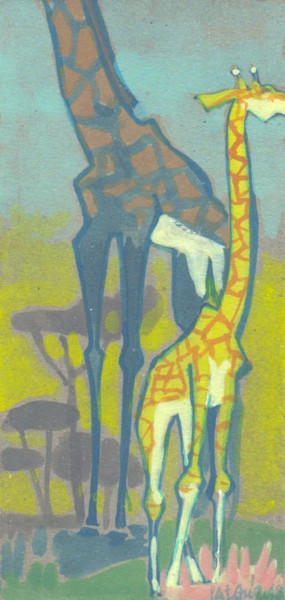 Malerei mit dem Titel "29dec - 7/10" von Patou Deballon, Original-Kunstwerk, Gouache