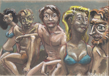 Peinture intitulée "11janvier" par Patou Deballon, Œuvre d'art originale, Gouache
