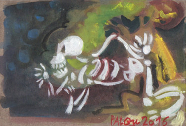 Peinture intitulée "18jan 6/7" par Patou Deballon, Œuvre d'art originale, Gouache