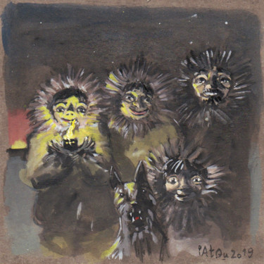 Pintura intitulada "9fev - 2/2" por Patou Deballon, Obras de arte originais, Guache