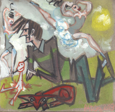 Peinture intitulée "16fév - 3/3" par Patou Deballon, Œuvre d'art originale, Gouache