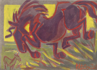 Peinture intitulée "11marzo 2/2" par Patou Deballon, Œuvre d'art originale, Gouache