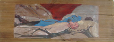 Painting titled "mal cadré 1 : guerr…" by Patou Deballon, Original Artwork, Acrylic