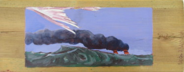 Painting titled "mal cadré 3 : mer -…" by Patou Deballon, Original Artwork, Acrylic