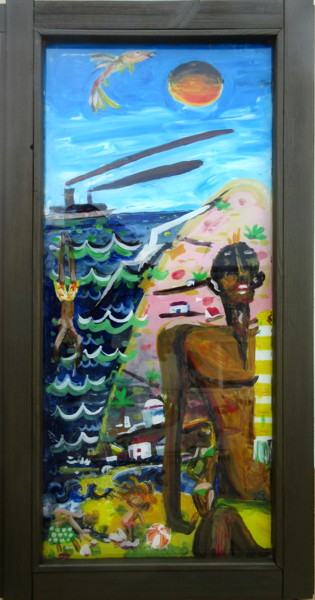 Malarstwo zatytułowany „"En la playa 2" - o…” autorstwa Patou Deballon, Oryginalna praca, Akryl