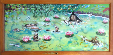Pintura intitulada ""La rivière" - the…" por Patou Deballon, Obras de arte originais
