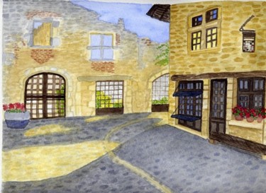 perouges.jpg Peinture intitulée "perouges.jpg" par Patoupaint, Œuvre d'art originale, Aquarelle