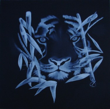 「tigre.jpg」というタイトルの絵画 Patpictureによって, オリジナルのアートワーク, オイル