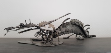 Escultura intitulada "Sculpture Dragon" por Pat, Obras de arte originais, Metais