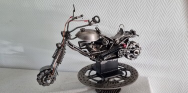 Sculpture titled "Sculpture Harley Da…" by Pat, Original Artwork, Metals