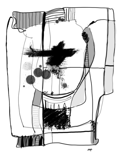 Digitale Kunst getiteld "Noir & Blanc 17-06-1" door Patric Mouth, Origineel Kunstwerk, Digitaal Schilderwerk