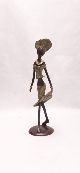 Sculptuur getiteld "Afrikanmeisje" door Patrice Balma, Origineel Kunstwerk, Bronzen