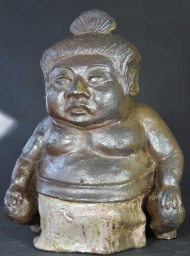 Sculpture titled "Sculpture "Sumo" gr…" by Patrice Bongrand, Original Artwork, Ceramics