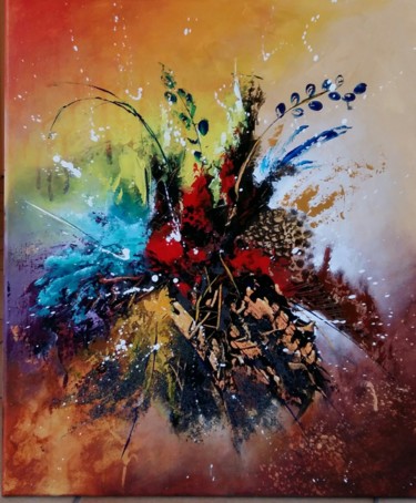 Painting titled "APOTHEOSE" by Patrice Bru, Original Artwork, Acrylic Mounted on Wood Stretcher frame