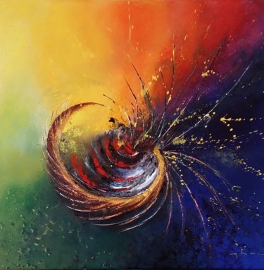 Painting titled "VORTEX" by Patrice Bru, Original Artwork, Acrylic Mounted on Wood Stretcher frame