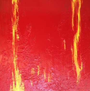 Painting titled "Le feu sacre" by Patrice Brunet, Original Artwork, Oil