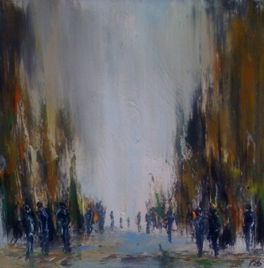 Painting titled "Le chemin" by Patrice Brunet, Original Artwork