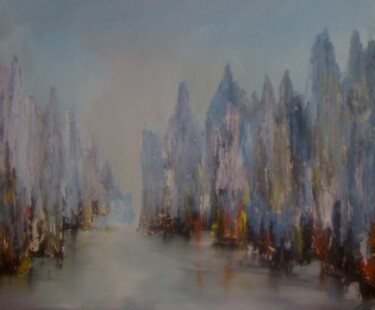 Painting titled "Les quais" by Patrice Brunet, Original Artwork