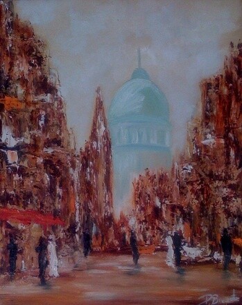 Painting titled "Le pantheon" by Patrice Brunet, Original Artwork