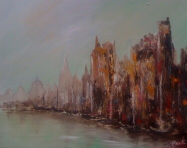Painting titled "Les navires" by Patrice Brunet, Original Artwork