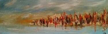 Painting titled "La berge" by Patrice Brunet, Original Artwork